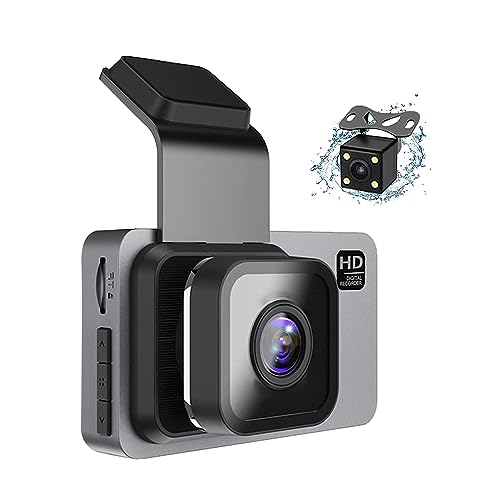 Qtynudy WLAN-Dashcam Vorne und Hinten, 1080P HD-Auto-Dashcam mit 3-IPS-Bildschirm, Nachtsicht, Parkmonitor, Loop-Aufnahme