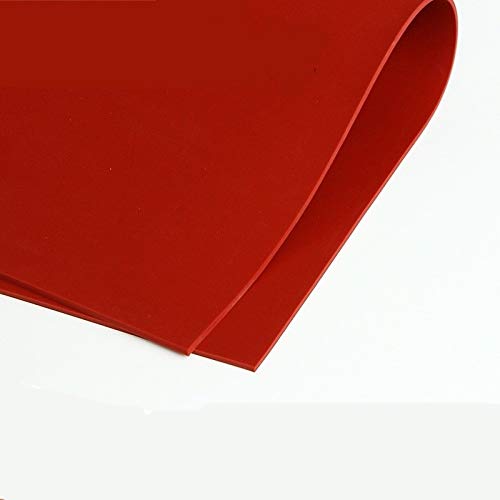 Without brand Nj-Rubber, 1pc 1.5mm / 2mm / 3mm Rot/Schwarz-Silikon-Gummi-Blatt 500x500mm schwarz Silikon, Gummi-Matte, Silikon Sheeting for Hitzebeständigkeit (Farbe : Rot, Größe : 2mm)