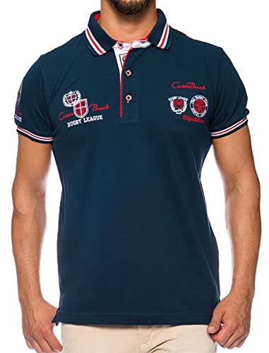 CARISMA Herren Polo-Shirt mit Stickerei, Navy, XL