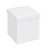 Inter Link – Aufbewahrungsbox mit Deckel - Faltbox – Waschbare Boxen - Polyurethan – Kunstleder – Kisten – Für Kleidung, Spielzeuge – Stauraum – 38 x 38 x 38 cm – Weiß– Setti