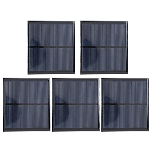 Sonnenkollektor, 5 Stück Mini Solar Panel Epoxy Power Board Modul + 30CM Roter und Schwarzer Draht DC5.5V 160mA, für Solar-Rasenleuchten, Solar-Landschaftsleuchten, Solar-Handy-Ladegeräte