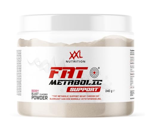 XXL Nutrition - Fat Metabolic Support Powder - Fatburner, Abnehmen, Fettverbrenner, Appetitzügler - Berry Blast - 240 Gramm