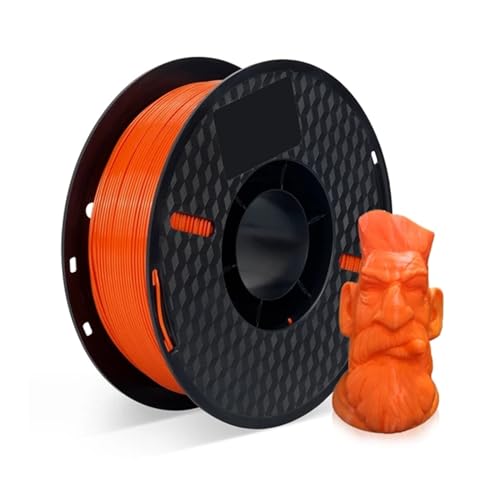 3D-Drucker-Filament PLA-Filament, 1,75 mm, 3D-Drucker-Filament, 3D-Druck, Kunststoffmaterial, keine Blasen, 1 kg, 2,2 Pfund, Regenbogenspule for 3D-Drucker, 3D-Stift (Color : Orange)