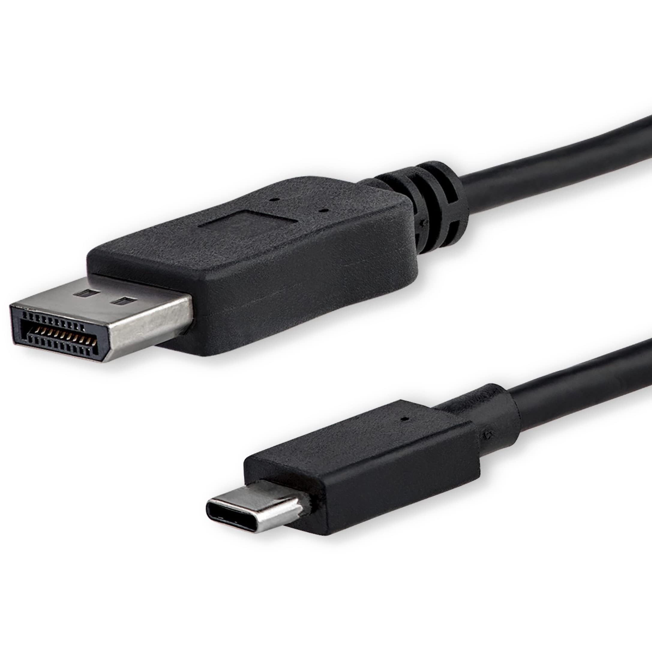 StarTech.com 1m USB-C auf DisplayPort 1.2 Kabel 4K 60Hz - USB-C auf DP Adapterkabel/Videoadapter - HBR2 - USB-C DP Alt Mode auf DP Monitor Videokabel - Thunderbolt 3 kompatibel - Schwarz (CDP2DPMM1MB)