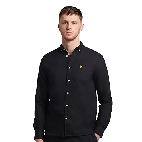 Lyle & Scott Hemd für Herren schwarz XL - Regular Fit Light Weight Oxford Shirt aus 100% Baumwolle mit Brusttasche