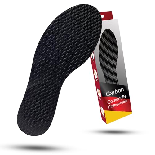 Kohlefaser Einlegesohle - unterstützende orthopädische Einlage von Langlauf Schuhbedarf - Carbon Schuheinlage zur Versteifung des Schuhes,bei Rasenzehen, Fußfrakturen, Hallux Rigidus, Mortons Toe…