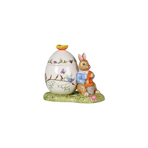 Villeroy & Boch Bunny Tales Osterei Max mit Möhre, dekorative Dose für Leckereien, Hartporzellan, 11 x 6.5 x 9.5 cm, bunt, 11x6,5x9,5