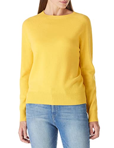 HIKARO Women's 100% Merino Wool Sweater Seamless Cowl Neck Long Sleeve Pullover (Yellow, 2X-Large)