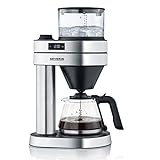 SEVERIN Filterkaffeemaschine "Caprice", wie von Hand aufgebrüht mit dem Kaffeebereiter für bis zu 8 Tassen, Kaffeemaschine mit Timer, Edelstahl-gebürstet/schwarz-matt, KA 5760
