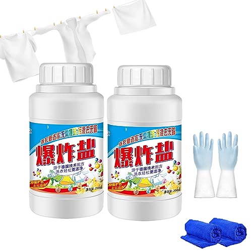 Popular Cleaning Salt, Active Explosive Salt Clothing Cleaning Powder for Decontamination, Explosive Salt Laundry Detergent, Multipurpose Cleaning Powder Clothes Cleaner（200g) (2PC)