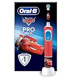 Oral-B Pro Kids Cars Elektrische Zahnbürste/Electric Toothbrush für Kinder ab 3 Jahren, inklusive Sensitiv+ Modus für Zahnpflege, extra weiche Borsten, 1 Aufsteckbürste, 4 Sticker, rot/blau