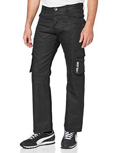 Enzo Herren Straight Jeans KZ103, Schwarz (Black Black), Gr. W36/L32 (Herstellergröße: 36R)