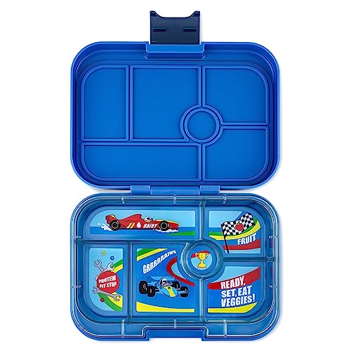 yumbox Bento-Lunchbox für Kinder, auslaufsicher, Surfblau, Rennwagen-Tablett