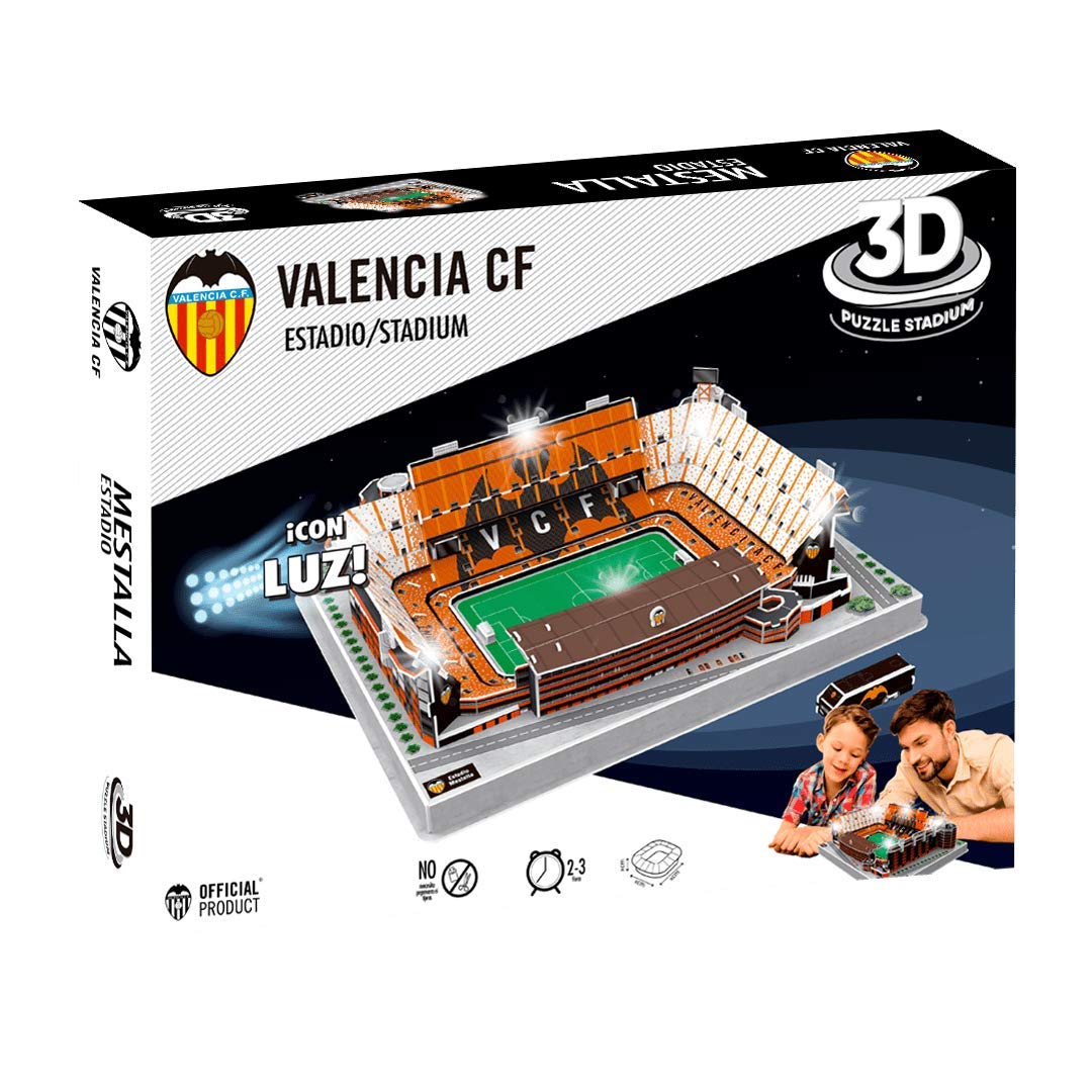 Valencia C.F. 13682 EF-13682 3D-Puzzle mit Licht Stadion Mestalla (Valencia CF), bunt
