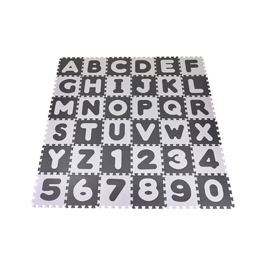 KNORRTOYS.COM 21021 Puzzlematte-Alphabet + Zahlen grau-weiß