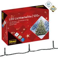 Idena 8325097 - LED Lichterkette mit 120 LED in warmweiß, mit 8 Stunden Timer Funktion und Transformator, ca. 19,9 m lang, Innen- und Außenbereich, für Partys, Weihnachten, Deko, Hochzeit