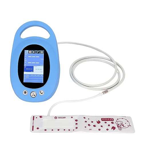 Tierarzt-Monitor, Schutzhülle, Dual-Netzteil, Veterinär-Blutdruckmessgerät, Touchscreen, für Hund und Haustier (Blau)