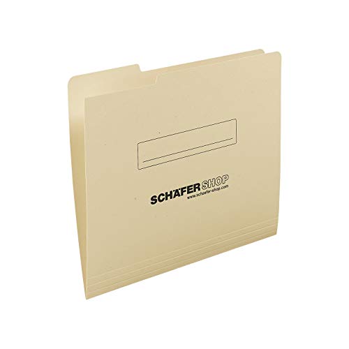 SCHÄFER SHOP Einstellmappe mit Tab – A4 Stehsammler Dokumentenmappe Aktenmappe aus Kraftkarton - hellchamois, 50 Stück