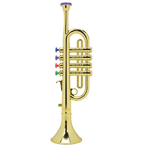 Kinder Wind und Messing Musikinstrumente, Kid Trompete Golden, beschichtet ABS Kinder Preshool Musik Spielzeug Geschenk Blasinstrument