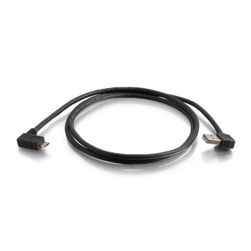 C2G USB Kabel, USB A auf B Kabel, Rechtwinklig auf Micro USB Kabel, USB 2.0 Kabel, 16.4ft (5 Meter), Schwarz, Cables to Go 28116