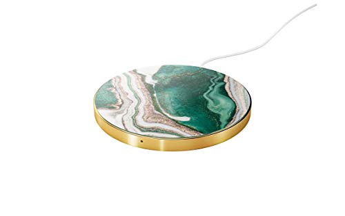 IDEAL OF SWEDEN Kabelloses Ladepad, Durch-Case-Ladung, Qi-Ladegerät in trendigen Farben und Mustern (Golden Jade Marble)