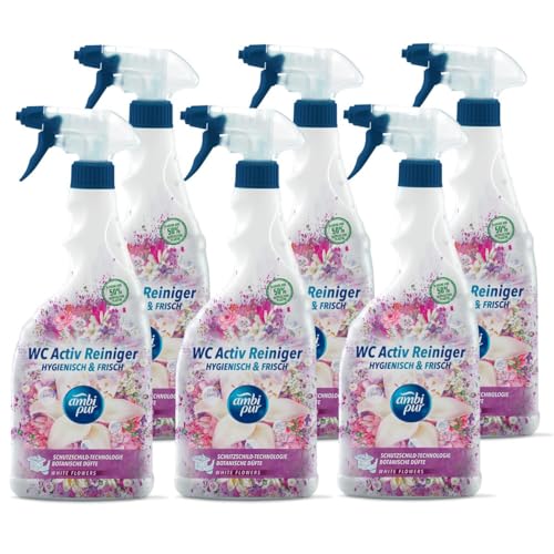Ambi Pur WC Aktiv Reiniger Spray White Flowers 750ml (6er Pack)