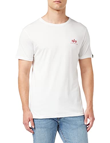 ALPHA INDUSTRIES Herren Backprint T T-Shirt, White/red, XL
