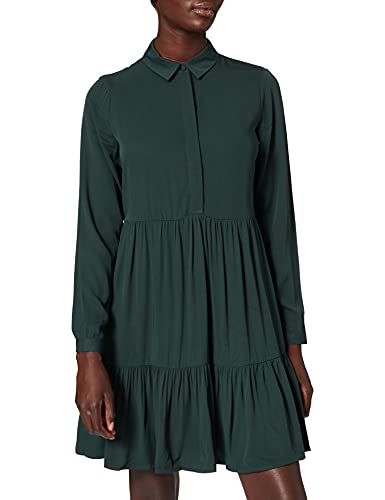 Vila Damen VIMOROSE L/S Shirt Dress/SU-NOOS Kleid, Darkest Spruce, 42
