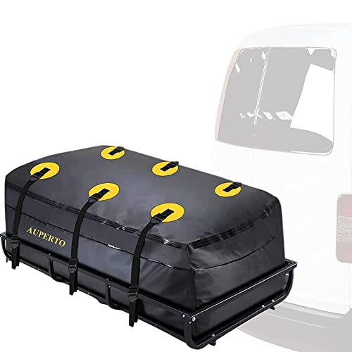 Dachbox, 580L Faltbare Auto Heckbox Gepäckbox, Wasserdicht Dachtasche Dachgepäckträger Gepäckbox Aufbewahrungsbox für Gepäcktransport, Autos, Vans, SUVs (152x61x61CM, Schwarz )