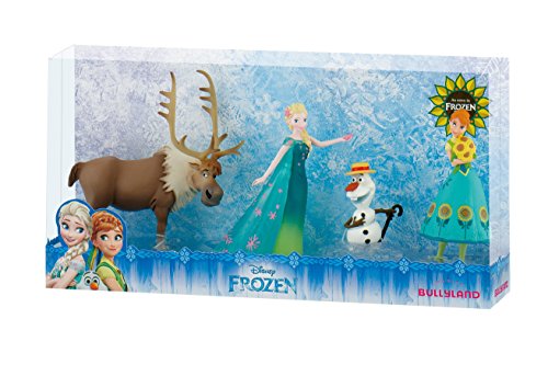 Bullyland 12084 - Walt Disney Frozen Fever, Spielfigurenset, Anna, Elsa, Olaf und Sven, bunt