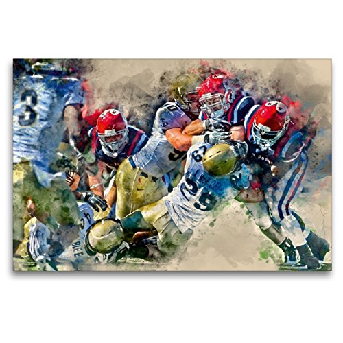 Premium Textil-Leinwand 120 x 80 cm Quer-Format American Football | Wandbild, HD-Bild auf Keilrahmen, Fertigbild auf hochwertigem Vlies, Leinwanddruck von Peter Roder