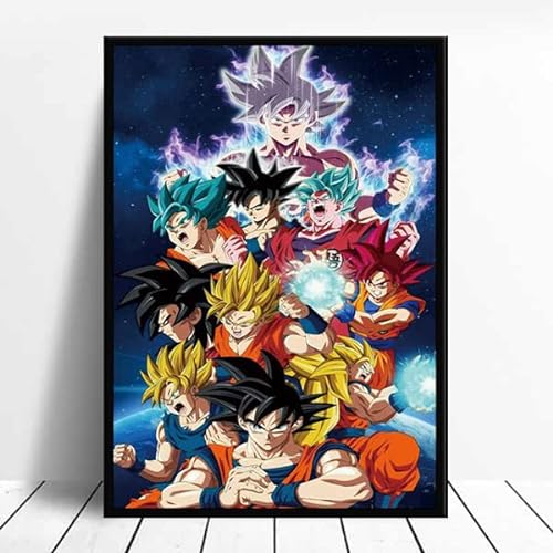 cnmd DIY Malen nach Zahlen Japanischer Anime Goku Manga Film Kunst Bild diy malen nach zahlen kits malen für Erwachsene Gemälde für Wohnzimmer Geeignet für50x70cm(Kombinationsfeld)
