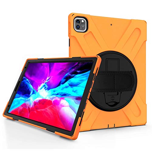 YGoal Hülle für iPad Pro 11 2020 - [Handschlaufe] [Schultergurt] Robuste Schutzhülle mit Fallschutz und 360-Grad-Drehständer Case Cover für iPad Pro 11 2020, Orange
