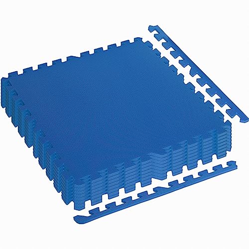 Movit® Boden-Schutzmatten, ca. 3 m², 8 Puzzle-Matten-Teile 60 x 60 x 1,2 cm inkl. 16 Endstücke, 7 Farben, Unterlegmatten Trainingsmatten, Blau