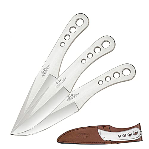 United Cutlery Gil Hibben Thrower Triple Set, 3er-Set einteiliges Edelstahl Wurfmesser mit Scheide 15,57cm, Wurfmesser Set, Outdoormesser & Jagdmesser