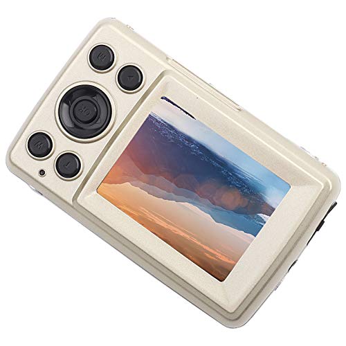 CUTULAMO Kleine Kamera, 16-Fach-Zoom-Digitalkamera 16 MP Robust und langlebig mit 2,4-Zoll-Großbildschirm für den Heimgebrauch auf Reisen(Gold)