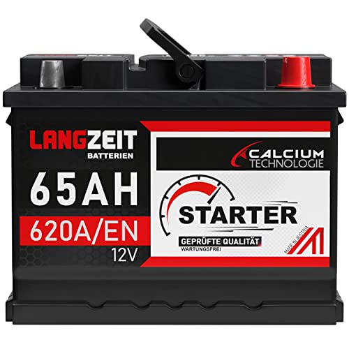 LANGZEIT Autobatterie 12V 65Ah ersetzt 55Ah 56Ah 60Ah 61Ah 62Ah 63Ah 64Ah