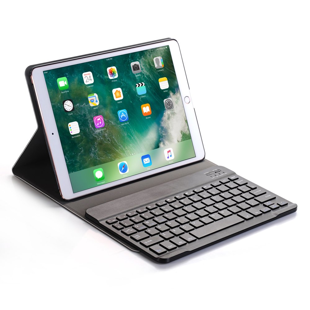 Lobwerk 3in1 Bluetooth Tastatur (Weiß) + Maus + Cover für Apple iPad iPad 10.2 2019/2020/2021 10.2 Zoll Case Schutz Hülle Tasche Keyboard