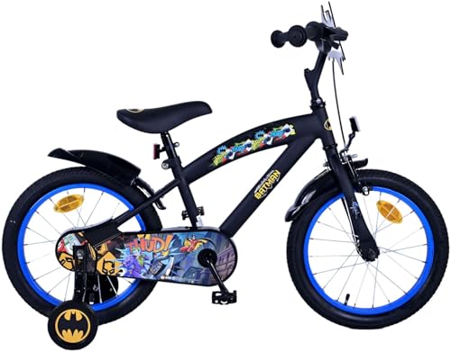 Volare Batman 16-Zoll Kinderfahrrad in Schwarz - Sicherheit, Komfort und Spaß in einem!
