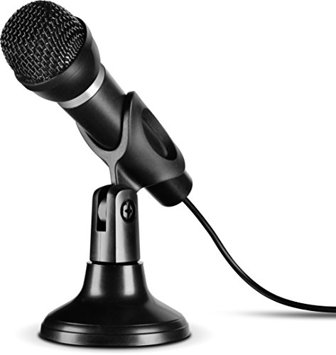 Speedlink CAPO USB Desk & Hand Microphone - Tisch- und Handmikrofon mit USB-Anschluss für Büro, Gaming, Podcasts - integrierter Soundchip, schwarz