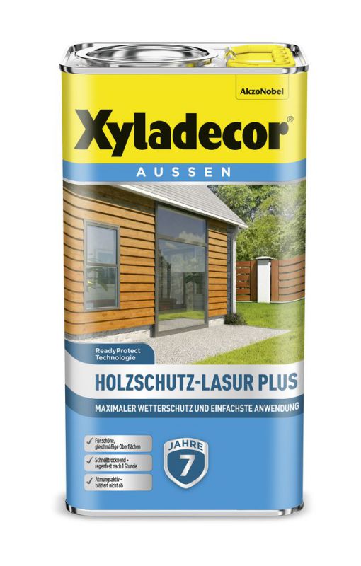 Xyladecor Holzschutz-Lasur PLUS Mahagoni 4 l Außen Imprägnierung Langzeit