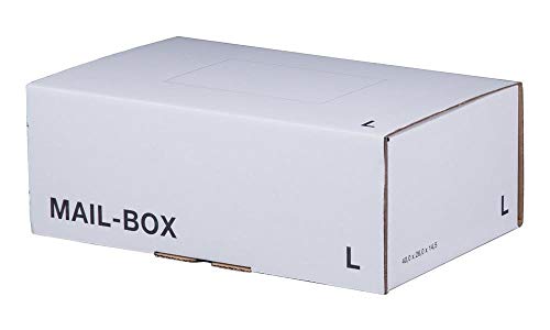 Ropipack Mailbox Versandkarton Versandbox wiederverschließbar 395 x 248 x 141 mm Weiß L - 20 Stück