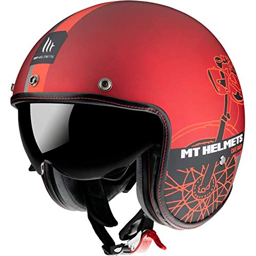 mt helmet Helm Le Mans 2 SV Cafe Racer B5 Rojo Mate