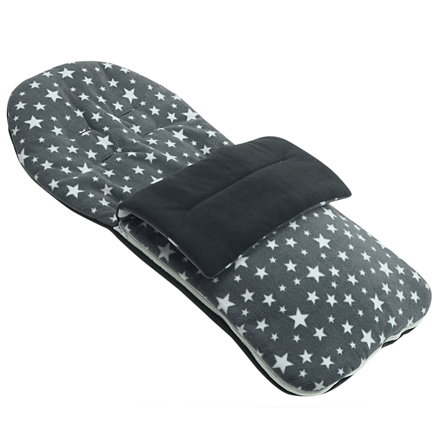 Fleece Fußsack kompatibel mit Mothercare Spin – Grau Star