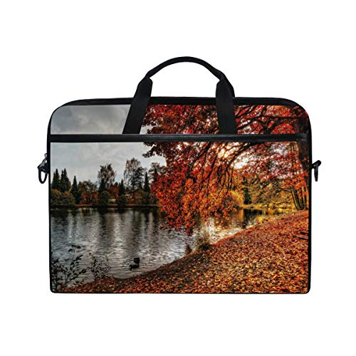 LUNLUMO Autumn Maple Leaf River 15 Zoll Laptop und Tablet Tasche Durable Tablet Sleeve for Business/College/Women/Men