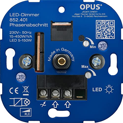 OPUS® Dreh-Dimmer für LED- und Energiesparlampen Ausführung Phasenabschnitt, Watt 5-110 VA/LED 3-50 W