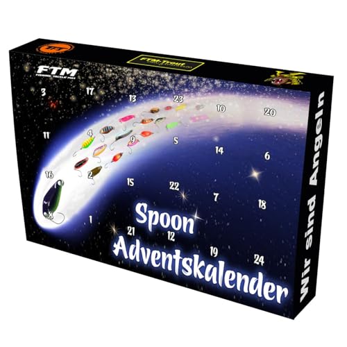 FTM Spoon Adventskalender - Angelkalender für Weihnachten, Angelköder, Kunstköder, Geschenk für Angler