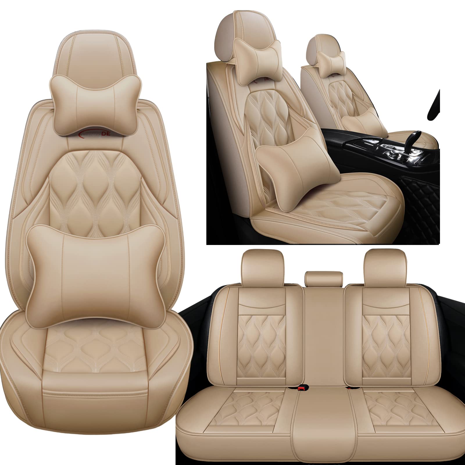 NOBQUA Sitzbezüge Auto Autositzbezüge Universal Set für Mercedes-Benz CLK-Klasse CLK 200 C208 CLK 230 C208 CLK 320 C208 CLK 430 С208 CLK 200K CLK 240 C209 CLK 500 C209 Auto Zubehör