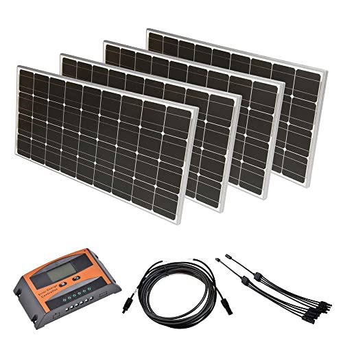 Solar Set 12 V Solaranlage Kit PV Inselanlage Wohnmobil Solarmodul Laderegler, Wattzahl:400W