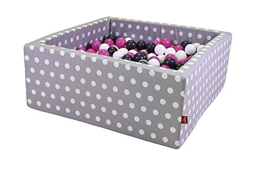 Knorrtoys® Bällebad »Soft, Grey white dots«, mit 100 Bällen creme/grey/rose; Made in Europe